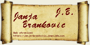 Janja Branković vizit kartica